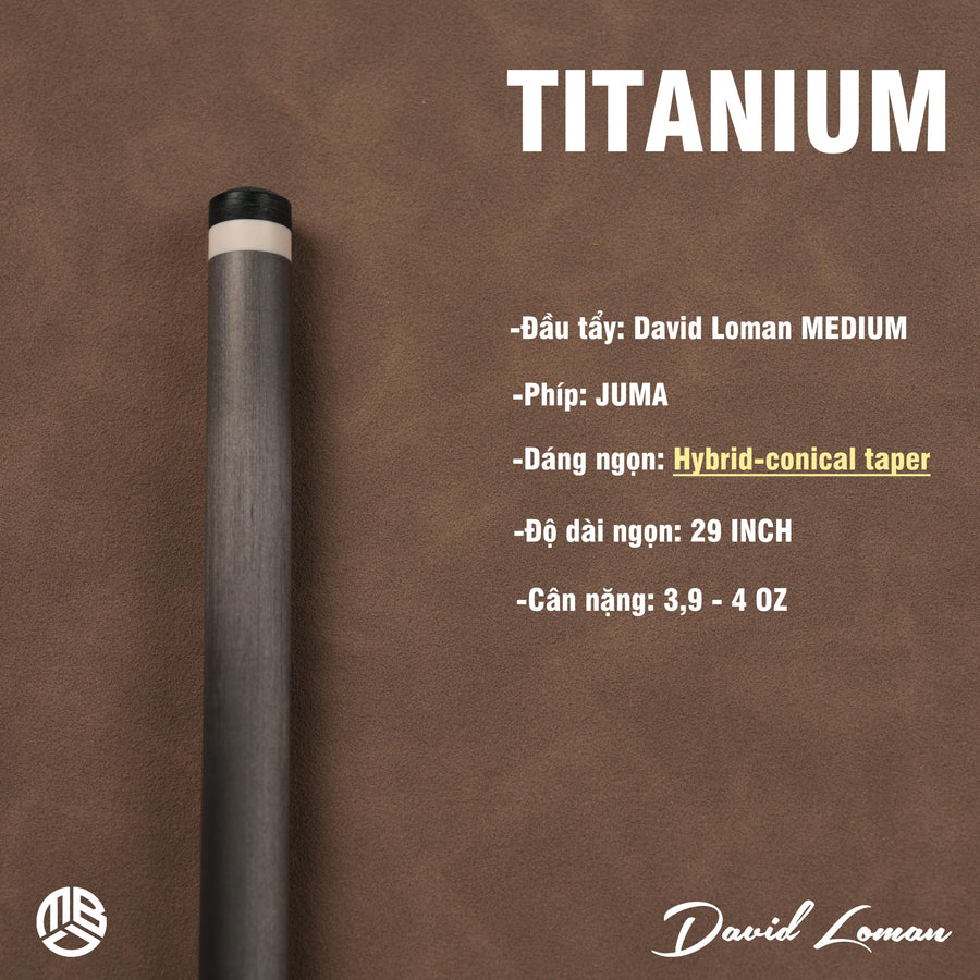 Ngọn Carbon David Loman TITANIUM, NGỌN cơ Bida Vô Địch Phân Khúc Giá Rẻ - Mạnh Bóng Đêm Studio
