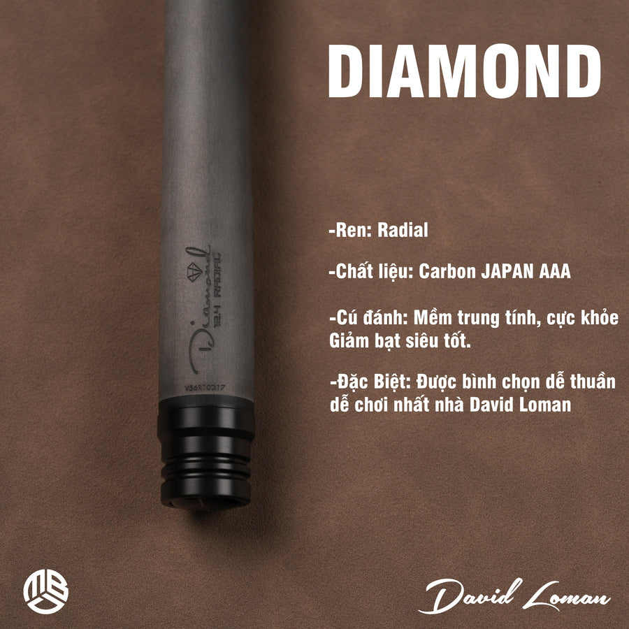 Ngọn Carbon David Loman DIAMOND, NGỌN cơ Bida PRO Nhất phân khúc 10m  - Mạnh Bóng Đêm Studio