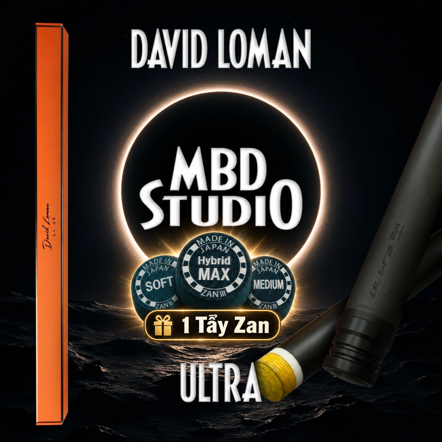 David Loman Phantom Ultra Chính Hãng, Ngọn Bida Carbon Cao Cấp - Tặng kèm full phụ kiện - MBD Studio