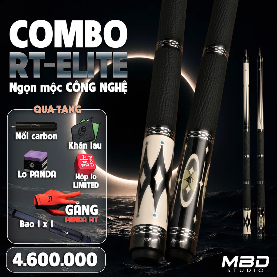 Gậy Bida RT Imperial & Elite Series – Ngọn Mộc Full Công Nghệ Carbon Xuyên Tâm | Rỗng Đầu Ngọn | MBD Studio
